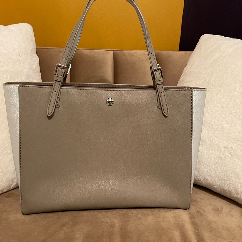 Tory Burch Colorblock Buckle Tote